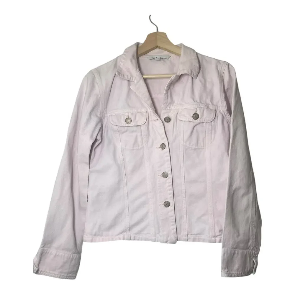 Cabi Denim Jacket Pale Pink Size Medium Cotton 133